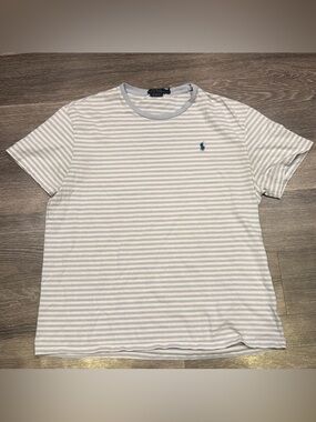 Polo Ralph Lauren Shirt Short Sleeve Striped White Blue Men’s Large